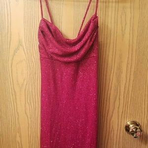 Formal red sequined dress